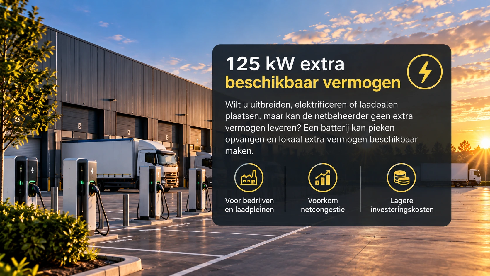 Extra vermogen voor bedrijf en laadplein
